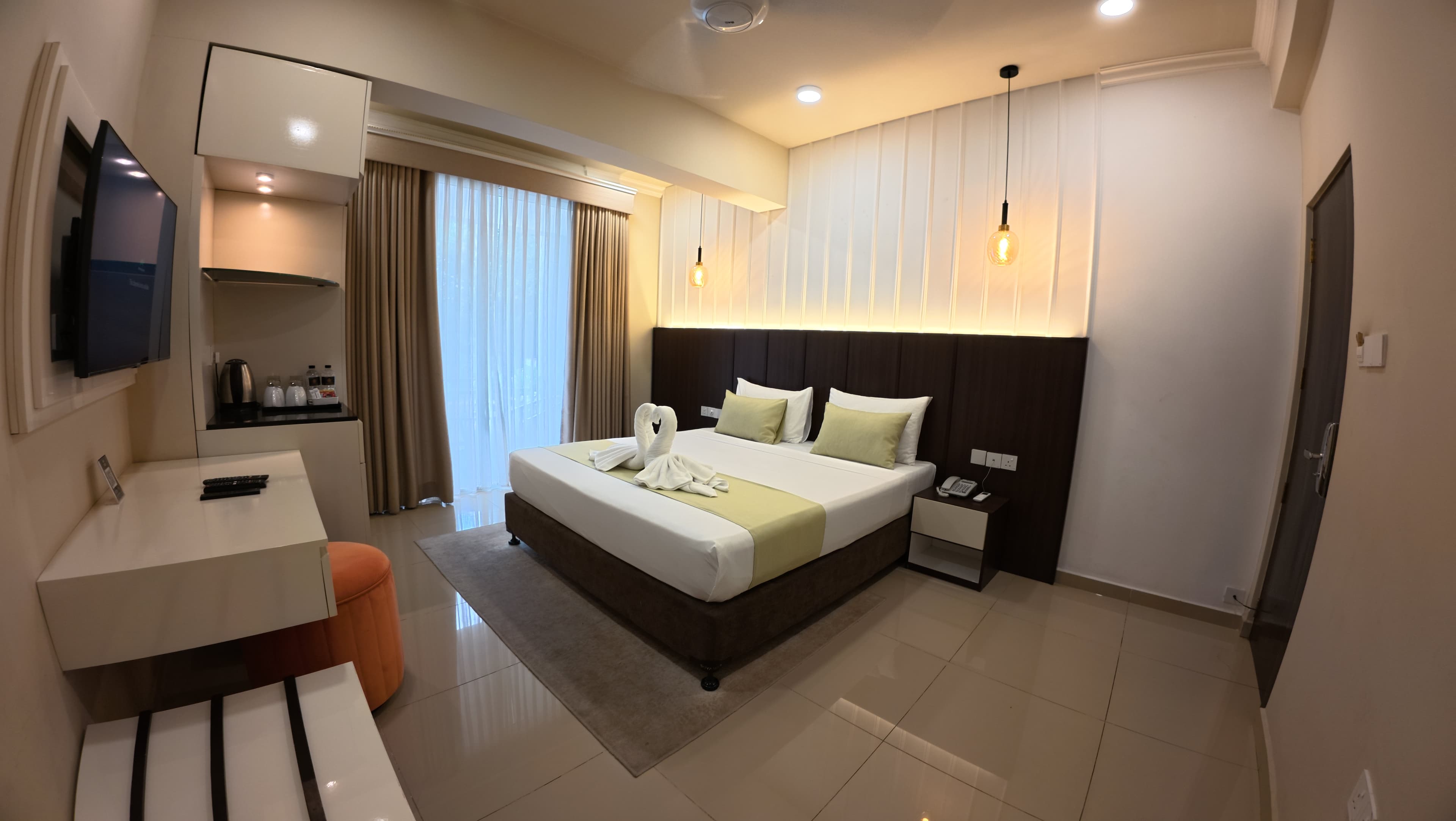 Interior view of Deluxe Double Room at Grand Amanee luxury hotel in Ratnapura